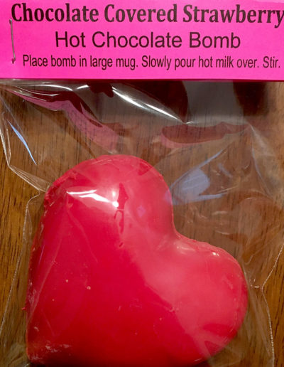 Chocolate Covered Strawberry Hot Chocolate Bomb